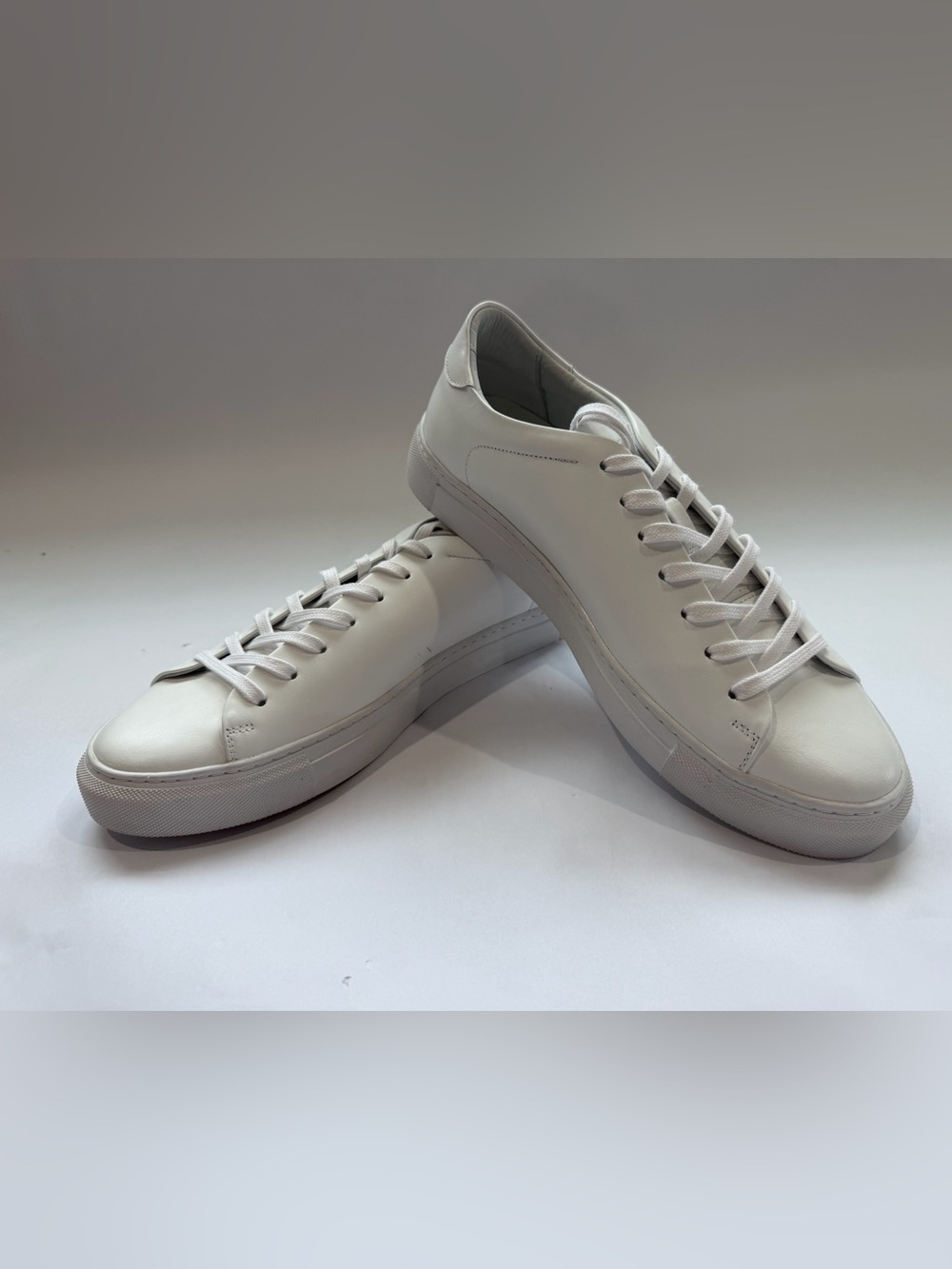 Men's White Beckett Simonson Low-Top Leather Sneakers